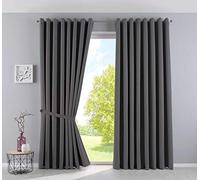 Gardinenbox Newyork 201920600-2 - Cortinas Opacas (245 x 295 cm, 2 Unidades), Color Gris Oscuro