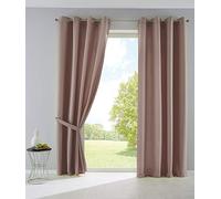 Gardinenbox Palermo 10000265-2 - Juego de 2 Cortinas Opacas con Ojales y alzapaños, 145 x 140 cm, Color Gris Topo