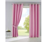 Gardinenbox Palermo 10000265-2 - Juego de 2 Cortinas Opacas con Ojales y alzapaños, 175 x 140 cm, Color Rosa