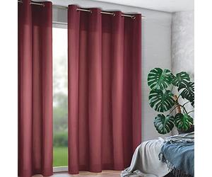 GardinenOutlet Tim - Cortina con Ojales (240 x 135 cm), Color Morado