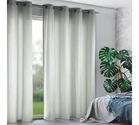 GardinenOutlet Tim - Cortina con Ojales (240 x 135 cm), Color Plateado
