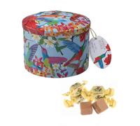 Gardiners of Scotland | Decoración de colibrí con lata de metal Fudge | Caramelos Fudge Ingleses Crema De Leche - 200 Gr | Lata De Dulce De Vainilla Estampados Coloridos