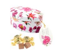 Gardiners of Scotland | Decoración de primavera de lata de metal Fudge | Caramelos de Fudge Inglés Mantequilla de Vainilla - 120 Gr | Lata de dulce de vainilla con estampado de flores rosas