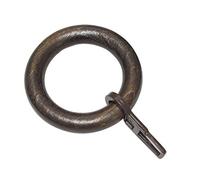 GARDINIA 10 Anillos para Cortina de Barra de Cortina con diámetro de 28 mm, con Gancho para Cortina, Anillos de Cortina, Ancho 9 mm, Madera Colonial