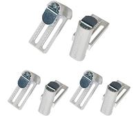 Gardinia 10004205, Enganches de Metal Universal, Apto para persianas y Plisado, 2 Unidades, Blanco, Ajustable 6-26 mm (Paquete de 3)
