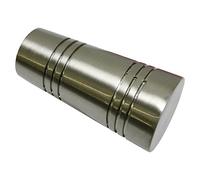 Gardinia Apollo Botón Final, Metal, Aspecto de Acero, Ø 20 mm, 2