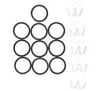 Gardinia 32982 Anillas para Cortina con Ganchos de Clip (Metal, 10 Unidades, 19 mm de diámetro), Color Negro Mate