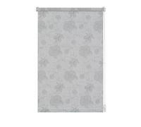 Gardinia 33303 Easyfix - Estor enrollable (100 x 150 cm fijación sin tornillos), diseño de flores, gris