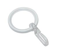 GARDINIA Anillo de cortina con 20 mm de diámetro, Inserciones deslizantes y gancho plegable, 10 piezas, Serie Chicago, Ancho 4 mm, Metal, Blanco