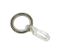 GARDINIA Anillos de Cortina para Barra de Cortina de 12 mm de diámetro, Incluye Inserto Deslizante y Gancho para Pliegues, Serie New York, 8 Unidades, Acero Inoxidable