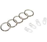 Gardinia Anillos de Cortina, Metal, Aspecto de Acero, 28/38 mm, 10
