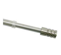 GARDINIA Barra cilíndrica Vitra para cortinas, Barra de metal incl. 2 roscas, Extensible, Diámetro 10 mm, Longitud 60-85 cm, Aspecto de acero inoxidable