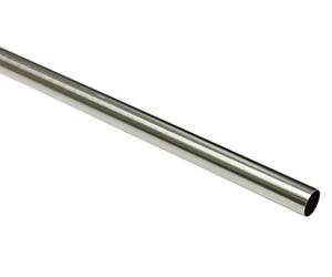 Gardinia Barra de Cortina, Barra de Metal, Serie Chicago, 20 mm de diámetro, 160 cm de Largo, Acabado de Acero Inoxidable