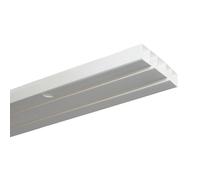 GARDINIA Barra de Cortina, Perforada para Montaje en Techo, 2 Rieles, Slim Line, Plástico, 150 cm, Blanco