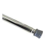GARDINIA Barra de metal para cortinas, Extensible, Montaje sin tornillos ni taladros, Diámetro 23/26 mm, Longitud 80-130 cm, Aspecto de níquel