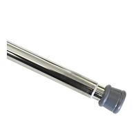 GARDINIA Barra de metal para cortinas, Extensible, Montaje sin tornillos ni taladros, Diámetro 23/26 mm, Longitud 125-220 cm, Aspecto de níquel