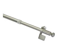 Gardinia - Barra telescópica para Cortinas con Sistema Press & Go (Ø 8/10 mm), edelstahl-Optik (Kugel), 80-110 cm