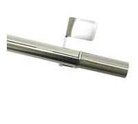 Gardinia - Barra telescópica para Cortinas con Sistema Press & Go (Ø 8/10 mm), edelstahl-Optik (Zylinder), 30-50 cm