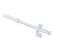 Gardinia - Barra telescópica para Cortinas con Sistema Press & Go (Ø 8/10 mm), weiß (Kugel), 30-50 cm