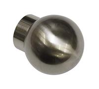 Gardinia Botón final, aluminio, aspecto de acero inoxidable, bola Windsor, 2