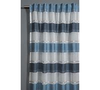 Gardinia Cortina con Trabillas Ocultas y Cinta translúcida, 140 x 175 cm, Color Blanco y Azul