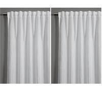 Gardinia Cortina Opaca con Trabillas Ocultas y Cinta de Cortina, Opaca, translúcida, con Trabillas, de Gasa Jacquard, Color Blanco, 140 x 245 cm (Paquete de 2)