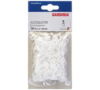 Gardinia Deslizadores de clic con gancho de pliegue, 50 piezas, Para rieles de cortina GE y P2Ü, Plástico, Blanco