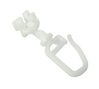 GARDINIA Deslizadores giratorios para barras de cortinas de 6 mm, Incluye ganchos plegables, 20 piezas, Plástico, Blanco