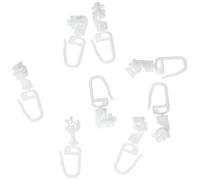GARDINIA Deslizadores giratorios para raíl de cortina de 4 mm, Blanco, 20 unidades