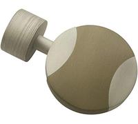 Gardinia Disco 2 x Extremo de Metal, técnica de Cortina de 19 mm de diámetro, Color Plateado y café (Plata/Capuchino), Ø