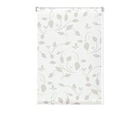 GARDINIA EASYFIX Estor enrollable decoración escandinava, Sin taladrar, Para pegar o fijar, Opaco, Deja pasar la luz, Blanco/Natural, 105 x 180 cm