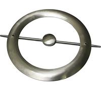 GARDINIA Elemento decorativo con varilla e imán, Para cortinas y telas de cortinas, Ø 18 cm, Metal, Aspecto de acero inoxidable