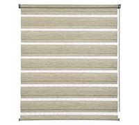 GARDINIA Estor Doble de Lujo, Montaje en Techo, Pared, etc. Estor Doble, persiana Lateral, Bandas Transparentes y Opacas, 1 Pieza, Capuchino chiné, 90 x 240 cm (Ancho x Alto)
