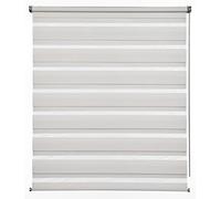 Gardinia Estor Doble de Luxe, Doble Estor, Estor Lateral, Rayas Transparentes y Opacas, Ajustable, 120 x 180 cm, Color Crema