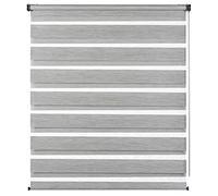 Gardinia Estor Doble de Luxe, Doble Estor, Estor Lateral, Rayas Transparentes y Opacas, Ajustable, 90 x 180 cm, Color Gris Melange