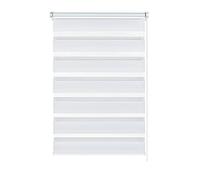 GARDINIA Estor doble para sujetar o pegar, Estor enrollable dúo / estor enrollable lateral, Tiras transparentes y opacas, Todas las piezas de montaje incluidas, Blanco, 60 x 150 cm (An x Al)