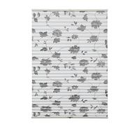GARDINIA Estor plisado para enganchar, Cortina plisada opaca, Deja pasar la luz, Todas las piezas de montaje incluidas, Regulable en altura, Diseño de flores, Blanco, 60 x 130 cm (AnxAl)