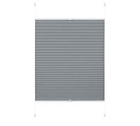 GARDINIA Estor plisado sin taladrar, Para sujetar, Opaca, Estor enrollable plegable para oscurecer, Pantalla de privacidad, Ajustable de 6 mm - 30 mm, Greta, Azul ahumado, 70 x 130 cm