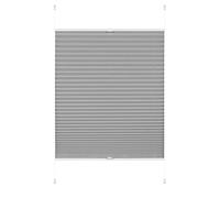 GARDINIA Estor plisado sin taladrar, Para sujetar, Opaca, Estor enrollable plegable para oscurecer, Pantalla de privacidad, Ajustable de 6 mm - 30 mm, Greta, Gris piedra, 80 x 130 cm