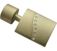 Gardinia Flat - Juego de 2 embellecedores para Cortinas (19 mm de diámetro, 7 cm de Longitud), diseño con Brillantes, Color champán