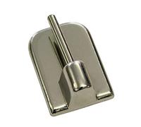GARDINIA Ganchos adhesivos para varilla de cortina, 4 piezas, Con pasador de acero, Autoadhesivo, Altura: 11 mm, Cromado