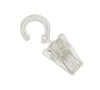 GARDINIA Ganchos con Pinza para Anillos de Cortina Ø 28 mm, 6 Unidades, plástico, Transparente, no aplicable, 164