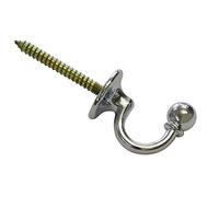 GARDINIA Ganchos decorativos para cortinas y visillos, Ganchos para atornillar, Barroco, 2 piezas, Longitud: 3 cm, Metal, Cromado
