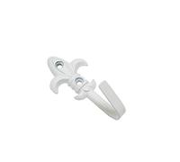 GARDINIA Ganchos decorativos para cortinas y visillos, Ganchos para atornillar, Lilie, 2 piezas, Longitud: 5,5 cm, Metal, Blanco