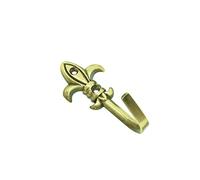 GARDINIA Ganchos decorativos para cortinas y visillos, Ganchos para atornillar, Lilie, 2 piezas, Longitud: 5,5 cm, Metal, Latón pulido