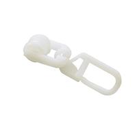 GARDINIA Ganchos para cortina, Anillas en T para riel con ganchos plegables, Metal/Plástico, Blanco, 20 Piezas