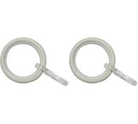 GARDINIA Juego de 10 Anillos de Cortina para Barra de Cortina con diámetro de 16 mm - 20 mm, con Inserto Deslizante y Gancho para Cortina, 10 Unidades, Elba, Ancho 3,5 mm, Metal, Color Marfil