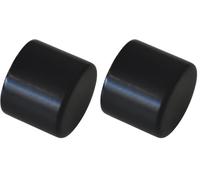 GARDINIA Juego de 2 tapones para barra de cortina, 20 mm de diámetro, metal, color negro mate (Paquete de 2)