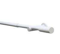 GARDINIA Juego de barras de cortina Kreta Cilíndricas, Incl. material de fijación, Barra de cortina extensible, 120-210 cm, Metal, Blanco