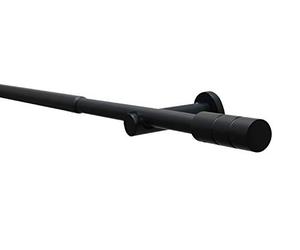 GARDINIA Juego de barras de cortina Kreta, Incl. material de fijación, Barra de cortina extensible, 120-210 cm, Metal, Negro mate
